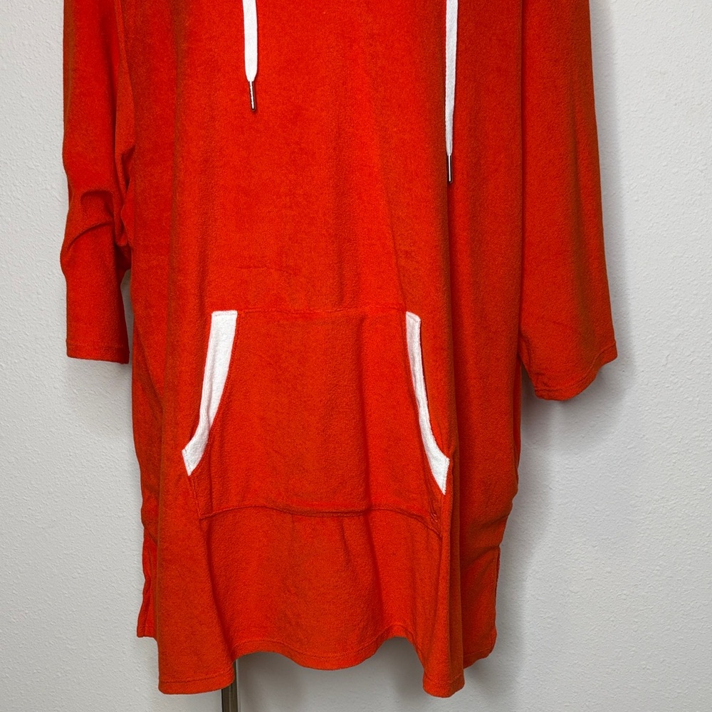Cuddl Duds size 3X V-Neck Orange terry cloth Sweater - Picture 4 of 9